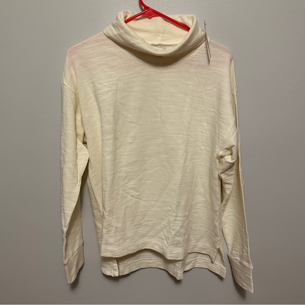 NWT J Crew medium white turtleneck, vintage fleece